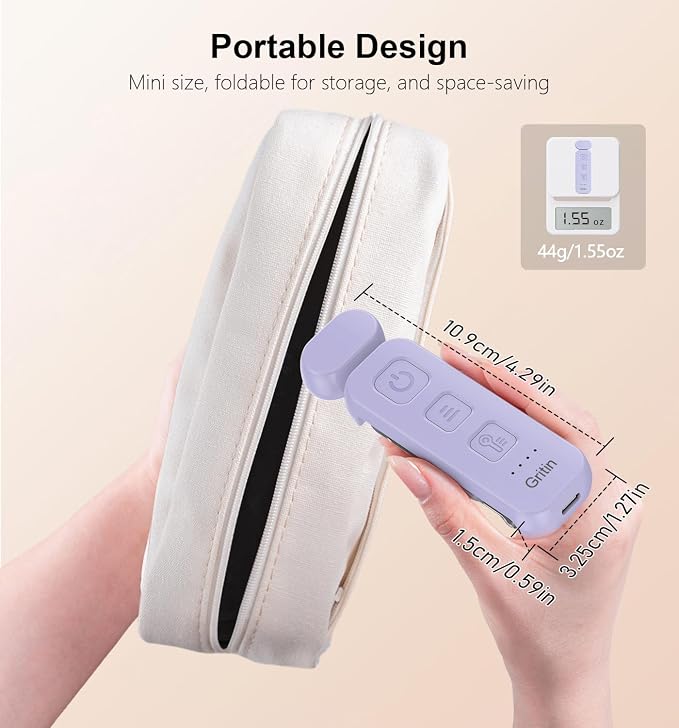 Gritin Reading Light, Rechargeable Book Light for Reading in Bed | Eye Caring 3 Color Temperatures, 5-Level Dimmable Brightness,Long Lasting,Compact Size Clip on Book Lamp for Bookworms-Purple