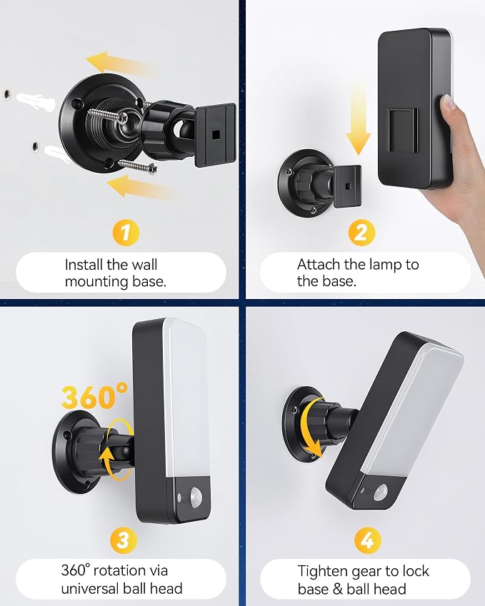 Rechargeable Battery Motion Sensor Outdoor Light | 10000mAh battery, remote control, 3 modes, 3 color temperatures, IP65 waterproof, security light for porch, garage, tool room