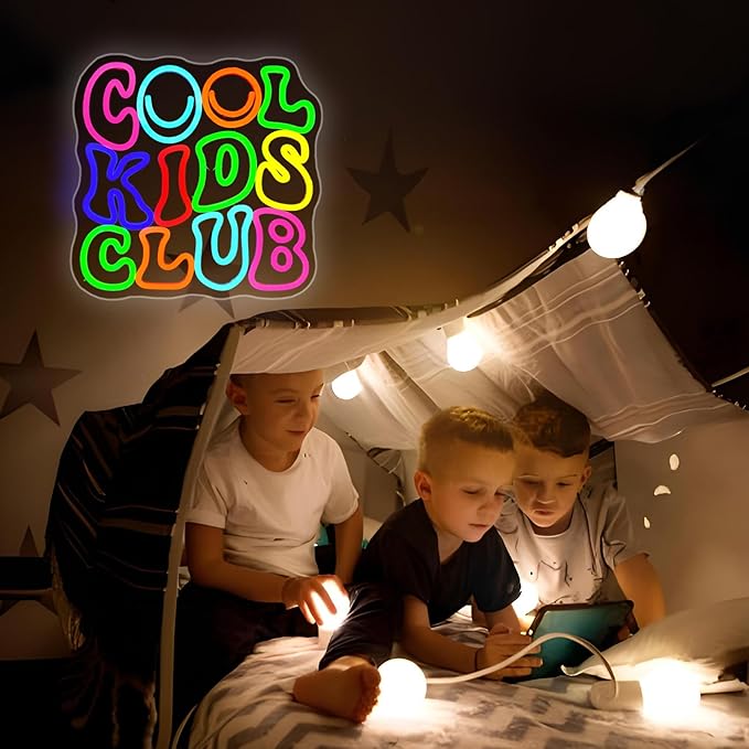 Cool Kids Club Neon Sign Kids Room Decor Led Neon Lights Signs for Wall Decor USB Powered Led for Room Decoration