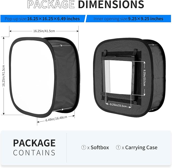 NEEWER LED Light Panel Softbox for 660/530/480 LED Light, Outer 16.3'' x 6.5'', Inner 9.8'' x 8.7'', Foldable Diffuser with Strap Attachment and Bag for Photo Studio Portrait Video Shooting