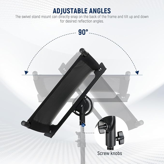 NEEWER U Type Light Diffuser Reflector for Studio and Photography Situation with Carrying Case, Arclight Curved Reflector 30"x18"/75x40cm in Black/White/Gold/Silver (Light Stand Not Included), RF-04