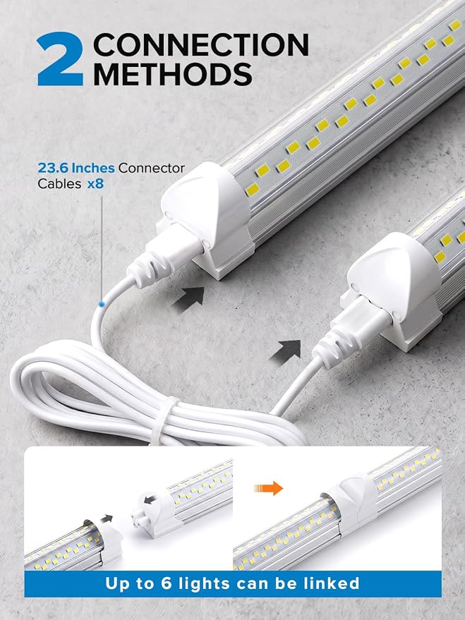 Super Bright 50W Led Shop Lights 4FT 10-Pack 5000K 7500LM For Garage Shop | 48inch Shop Light Linkable| 4' Led Ceiling Garage Lighting Light Fixtures For Garage Shop Workshop Warehouse Barn Lighting