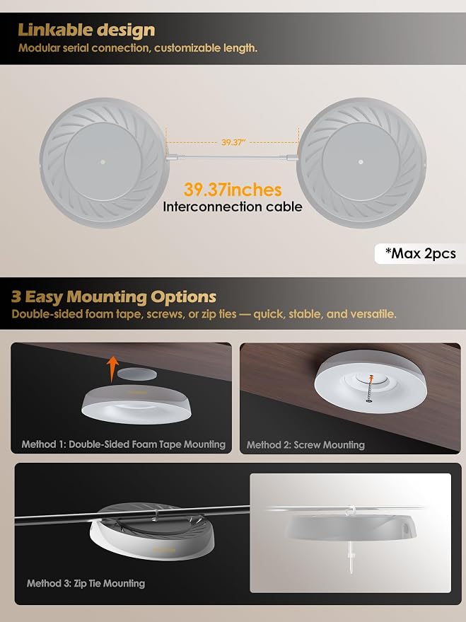 Smart Full Spectrum LED Grow Light for Indoor Plants (White 2PCS) | 16W LED Grow Lights with Auto Timer, Stepless Dimming Plant Light, APP Plant Assistant with Watering Reminder, Modular Design