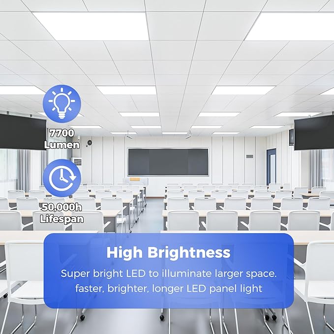 AIKVSXER 4 Pack 2x4 LED Flat Panel Light - Selectable 5 CCT 3000K-6500K & 5 Wattage 30-70W 7700Lm 0-10V Dimmable 2 x 4 led Drop Ceiling Light Fixture 120-277V for Commercial and Home