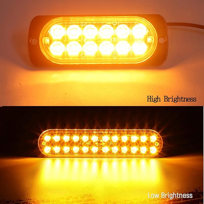 8-Pack 12 LED Vehicles Trucks Emergency Strobe Lights Kit, 12-24V Light | 18 Flash & Steady Modes, IP65 Waterproof, Emergency Flashing Construction Caution Lights for Truck Car ATV