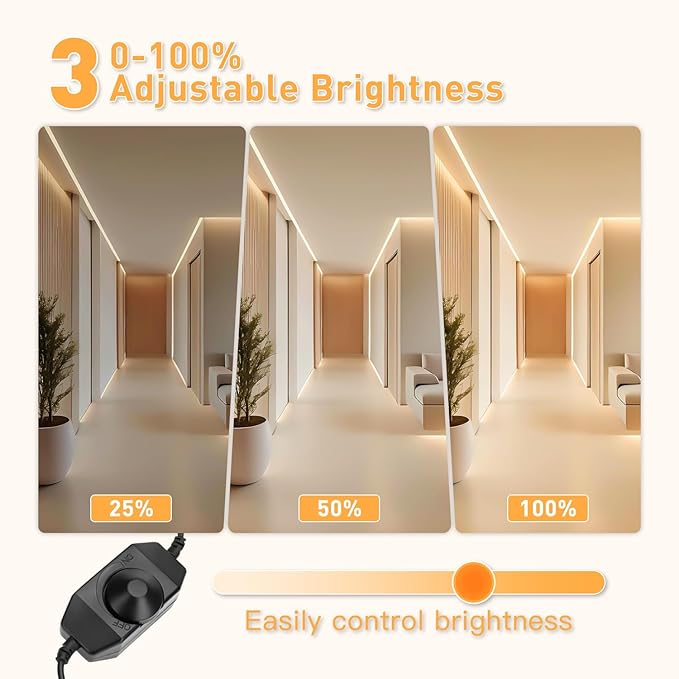 LED Neon Lights, 12V Warm White Dimmable LED Strip Lights, 16.4ft/5m Waterproof LED Neon Rope Lights, 3000K Neon LED Strip for Bedroom Indoor Home Decor (Power Adapter Included)