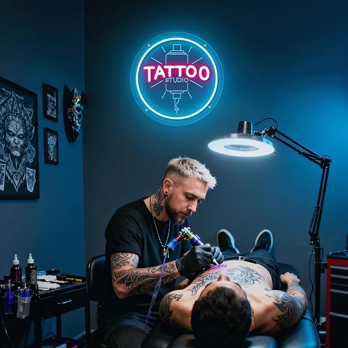 TATTOO Studio Neon Sign LED Tattoo Wall Decor USB Powered Adjustable Brightness Dimmable Neon Light for Business Stores Birthday Christmas Gifts