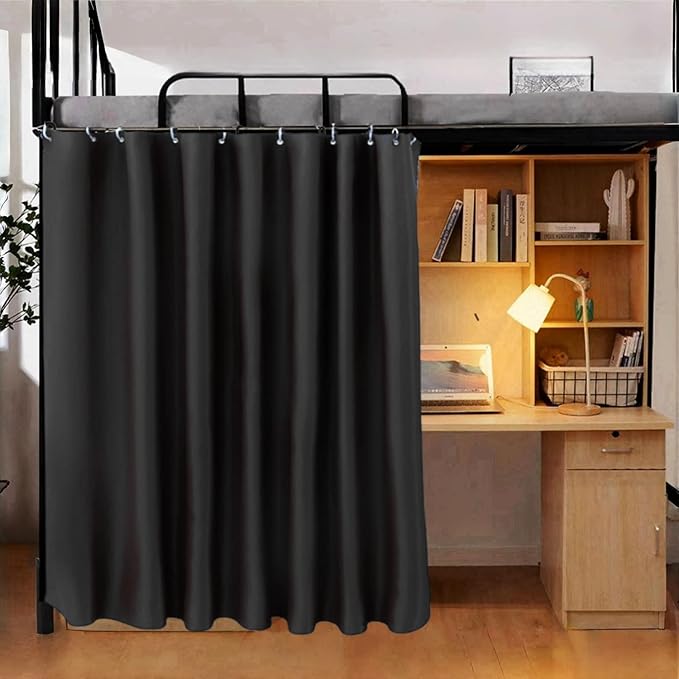 Gxi Black Blackout Bottom Bunk Bed Curtain | Privacy Canopy Single Bed Shading Decor Loft Under Dormitory Bed Curtain,1PC