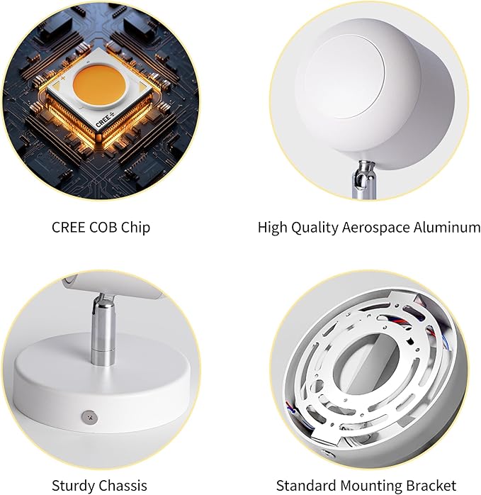 Aisilan Modern Wall Sconce Adjustable LED Wall Mount Fixture COB Wall Spotlight Lighting Indoor Wall Sconce for Bedside Living Room Hallway Wall Light 3000K 9W