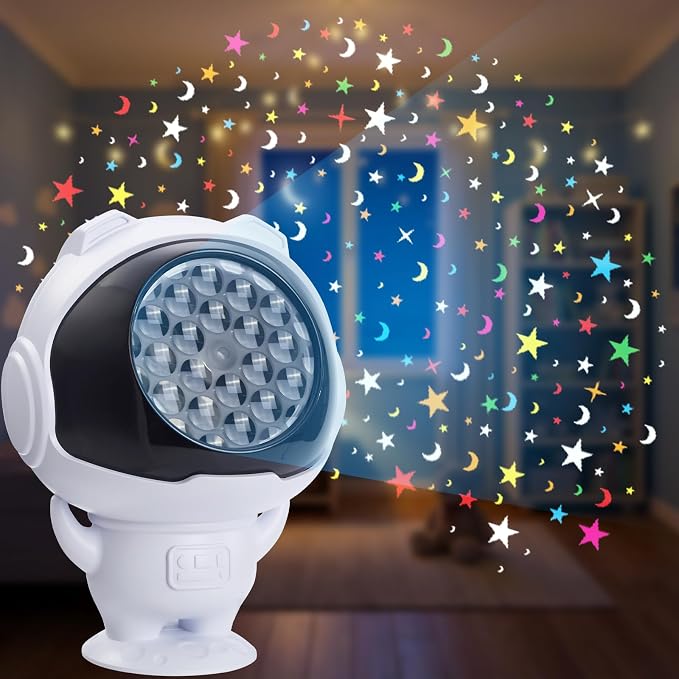 Star Projector Galaxy Light - Astronaut Night Light Projects Stars and Moon, Bedroom Decor for Kids, Birthday Gift for Boys and Girls
