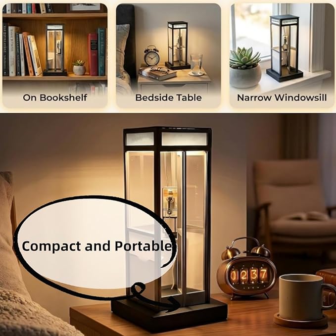 Vintage Phone Booth Ambient Lamp, Retro Tall Telephone Booth Table Lamp with Warm LED Light, 2026 New Classic Mini Phonebooth Accent Table Light for Bedroom Home Office Study Bar Decoration