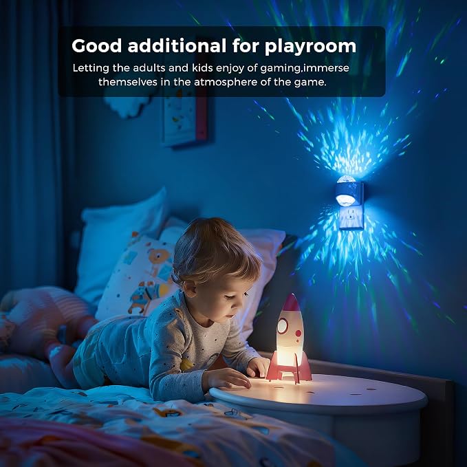 L LOHAS LED Night Light for Kids,Plug in Night Light with Light Sensor | Multi-Color Projector Light for Kids Playroom Ceiling Decor Home Theater Party