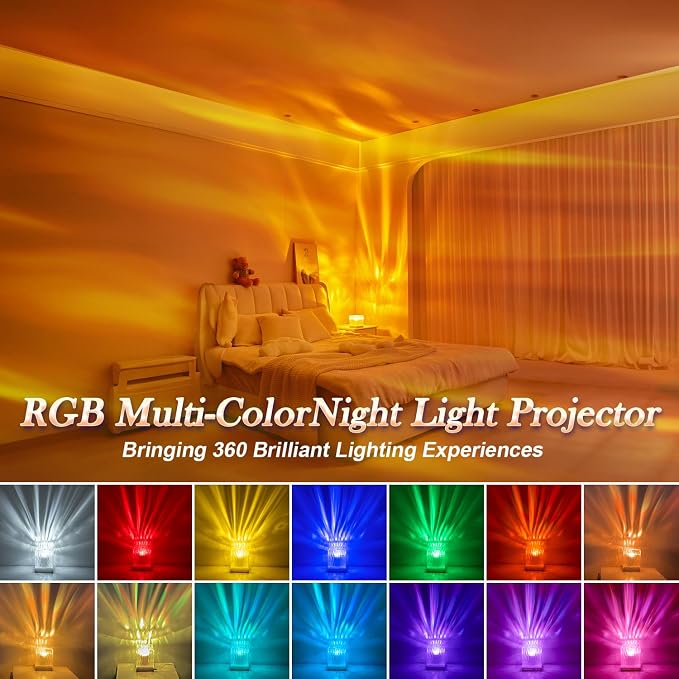 One Fire Teenager Girl Gift Ideas Northern Lights Projector,18 Colors Aurora Light Projector,Dimmable Aurora Projector Mood Lighting for Bedroom Lights,Remote Galaxy Light Projector Purple Lamp