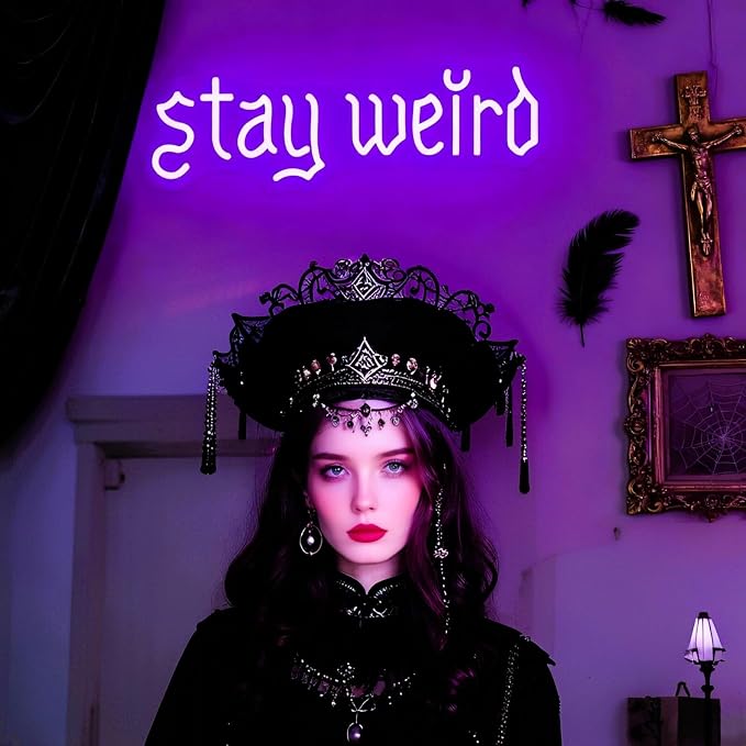 Stay Weird Neon Sign Purple Neon Signs for Wall Decor Neon Light Sign with USB Neon Lights LED Neon Sign for Bedroom Living Room Study Room LED Signs for Wall Decor Birthday