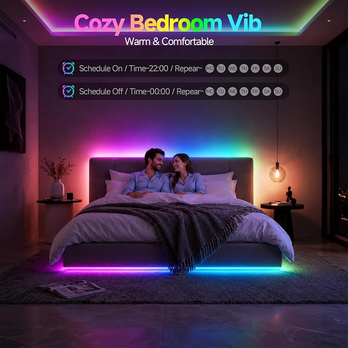 Daymeet LED Lights for TV, Led Backlight TV Lights RGB Led TV Lights USB Led Strip Lights for TV Led Lights Sync with Music Bluetooth APP Control Led Lights (Dreamcolor, 19.68FT for 55"-85" TV)