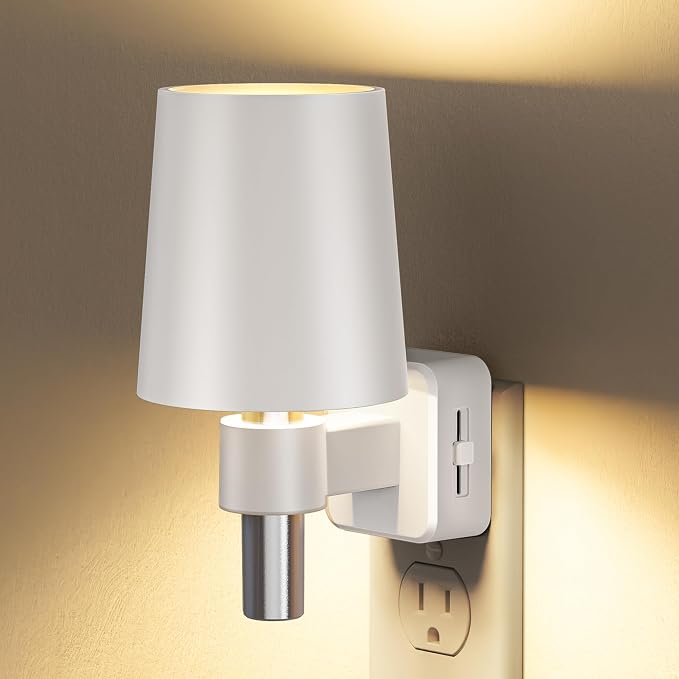 Night Light Dimmable Night Lights Plug into Wall Soft White 3000K | Dusk to Dawn Sensor, 0-100LM, Plug in NightLight, Vintage Night Light Compact for Hallway Bedroom Stairway