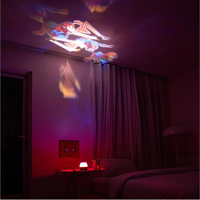 Idea Nuova Marvel Spiderman Scene Projection Kids Lamp and Nightlight