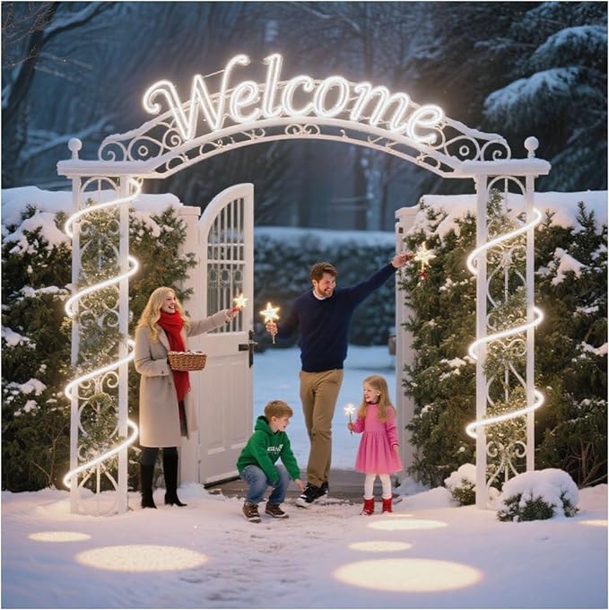 FORT LED Neon Rope Lights White 50FT Flexible AC 110V 120V LED Strip Lights Outdoor Waterproof Plug-Play Neon Strip Lighting Dot Free Cuttable Home Commercial Decor Neon Sign ETL FCC