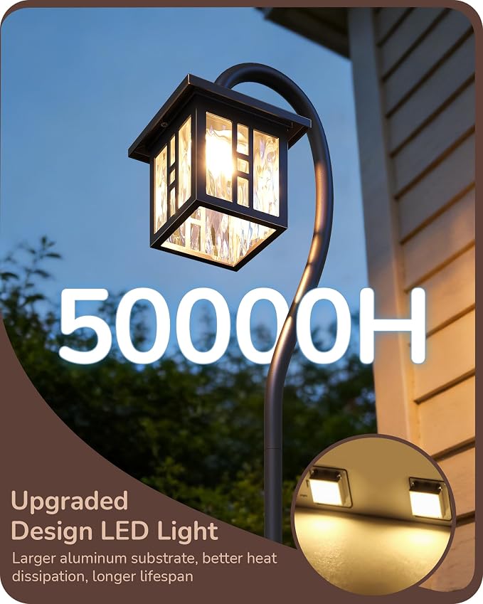 EDISHINE Low Voltage Landscape Lighting, LED Pathway Lights Wired 4 Pack | 3W 185LM, 50,000H, Waterproof Die-Cast Aluminum for Walkway, Driveway, Garden, Path, Yard, Oil-Rubbed Bronze