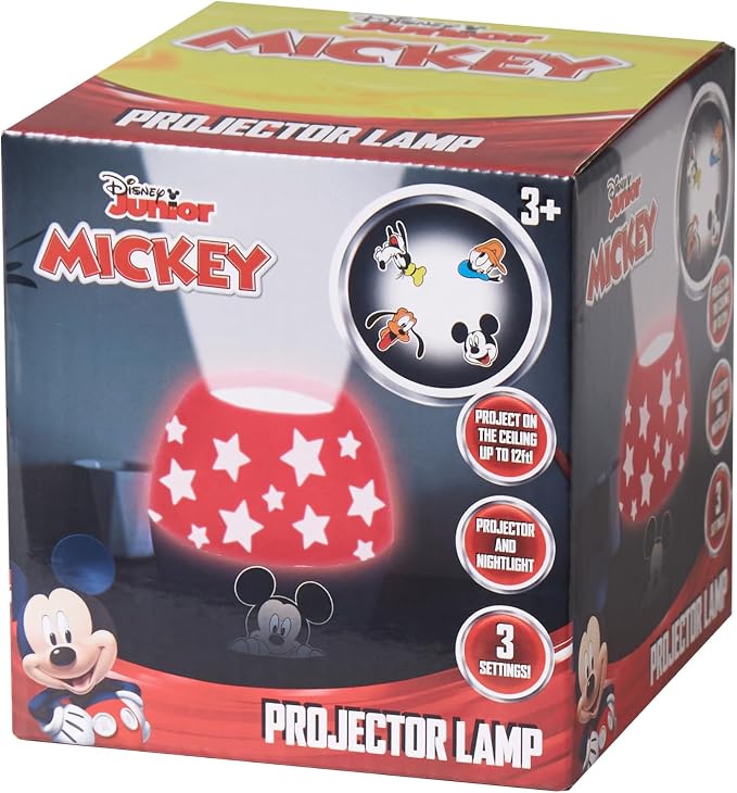Disney Mickey Mouse Kids Lamp & Nightlight – Scene Projector with Soft Glow – Fun Bedroom Décor for Toddlers & Children – Battery Operated