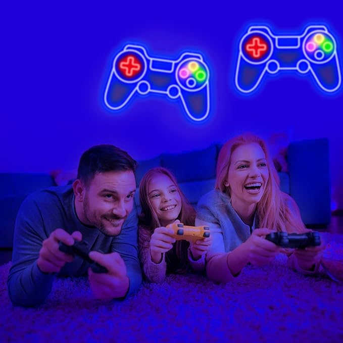 Game Controller Neon Sign Gamer Gifts for Teen Boys Room Decor Upgraded Gaming Lights Game Console Neon Light Sign for Bedroom Wall Decor (Gamepad)