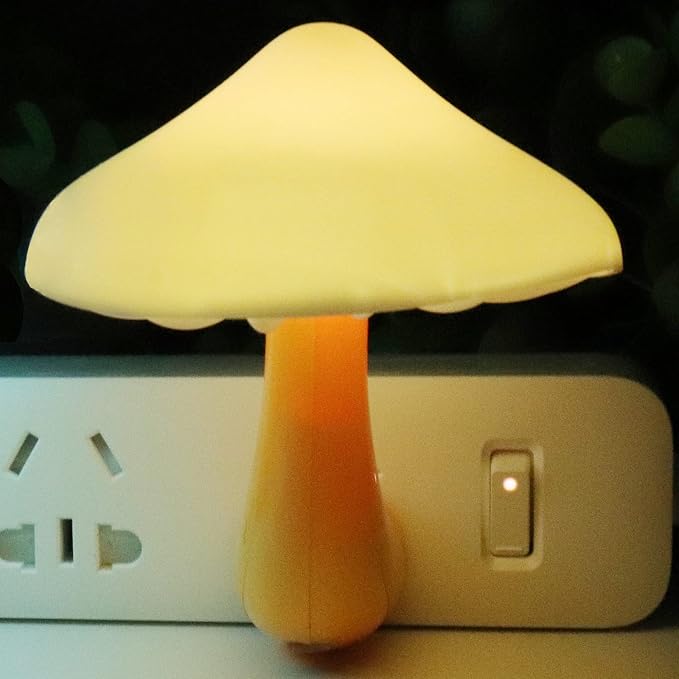 AUSAYE 4 Pack Plug in Night Light,Light Sensor Mushroom Night Light | LED Nightlights for Kids, Adults, Bedroom, Bathroom,Hallway, Stairs, Kitchen