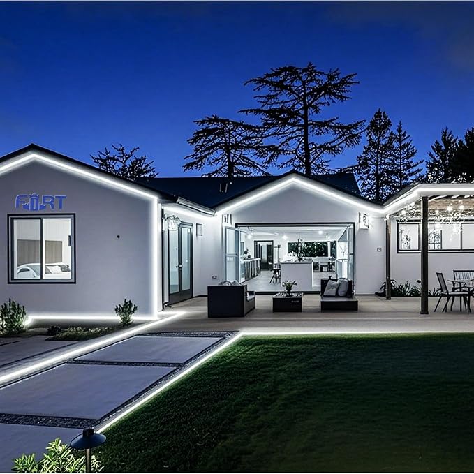 65.6FT Rope Lights for Outside- bright white outdoor Use - Accent lighting Around Features Like Decks, Patios, and Gardens, Emphasizing led tube lights Versatility in Creating Ambiance ETL Listed