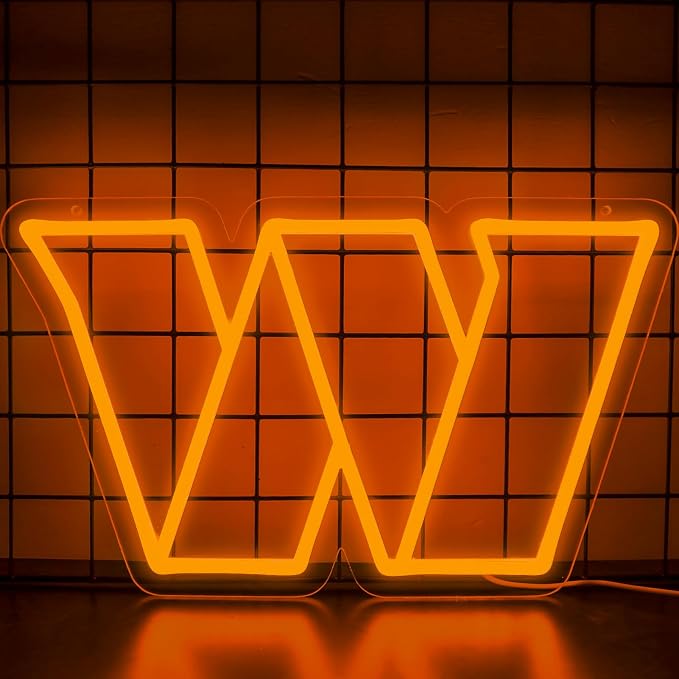 Commander Football Neon Signs Led Sign for Wall Decor Rugby Team Light Up Sign Suitable for Man Cave Office Bar Pub Wall Art Gifts for Teen Boys