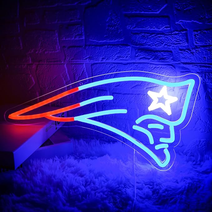 Football Neon Sign for Wall Decor Football Neon Light for Man Cave | Dimmable Rugby Team Logo Led Sign for Bedroom Party Club Bar Dorm Garage Decor Birthday Gifts for Men Size 16.1*8.0 In