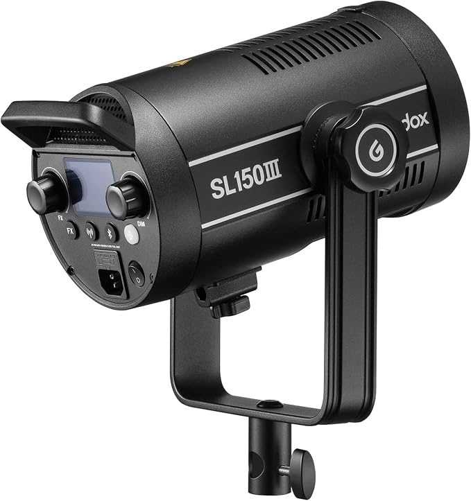 Godox SL150III 160W LED Video Light, 73,600Lux SL150W LED Continuous Light, Studio Bright with Bowens Mount Bluetooth APP Control, 8 FX Effects, Silent Mode for Photography&Filming