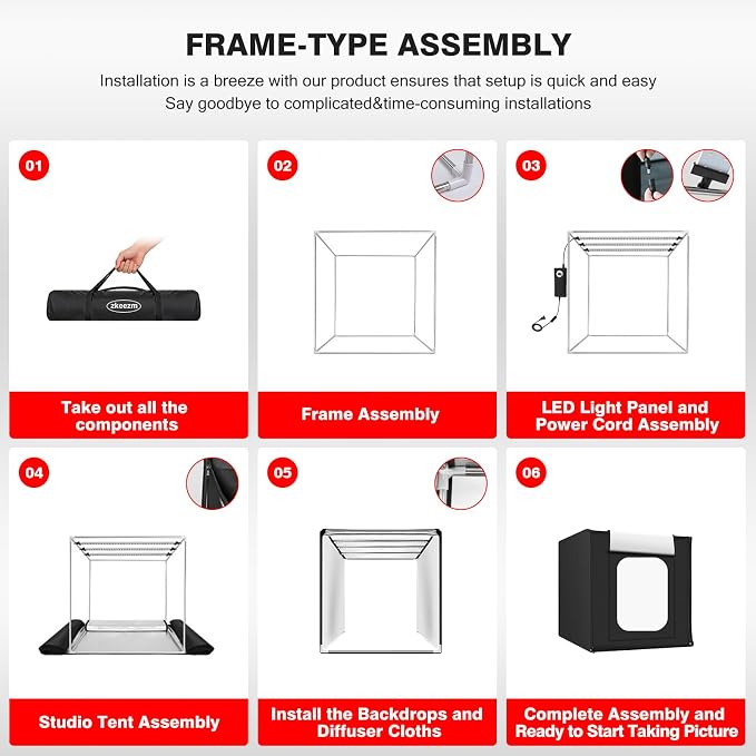 Photo Light Box, 39 inch Photography Light Box with 210 LEDs Lights & 4 Color Backgrounds Professional Dimmable Shooting Tent Kit for Large Product Photography