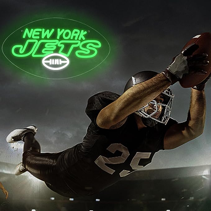 Football Neon Sign for Wall Decor Football Team Led Neon Light for Man Cave | Dimmable Rugby Team Logo Sign for Bedroom Club Bar Game Room Party Garage Decor Birthday Gift for Rugby Fans Size15.7*8.9 In