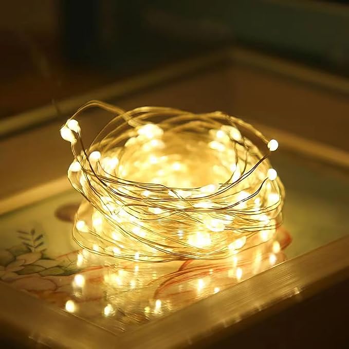 7 Pack LED Fairy Lights with Timer Battery Operated,3M 30 LED Firefly Lights Copper Wire Mini Twinkle String Lights,for Bedroom,Christmas,Wedding Decorations,Warm White