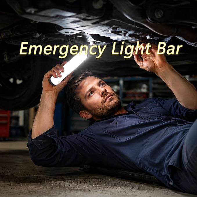 Rechargeable LED Magnetic Work Light Bar 5500mAh,6500K Daylight Portable Emergency Lighting for Home Power Outages,Camping,Automotive Repairs,Under Hood & Workshop(1 Pack)