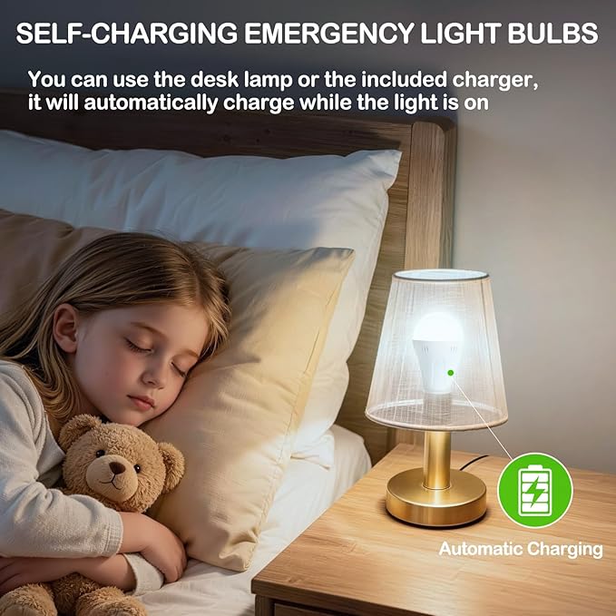 10 Pack A19 Rechargeable Bulbs for Lamps Emergency Light Bulbs for Power Outage Hurricane Blizzard, E26 9W 3000K Warm Battery Backup LED Light Bulbs for Outdoor Camping Hiking