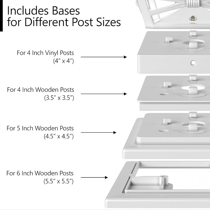 Davinci Renaissance Solar Outdoor Post Cap Lights, 4x4 5x5 6x6, Bright,1PK | Pearl White, fence/deck/garden/patio posts, UV fade-protected plastic, auto-on, 7-8h runtime, cordless, IP44, 25lm warm white