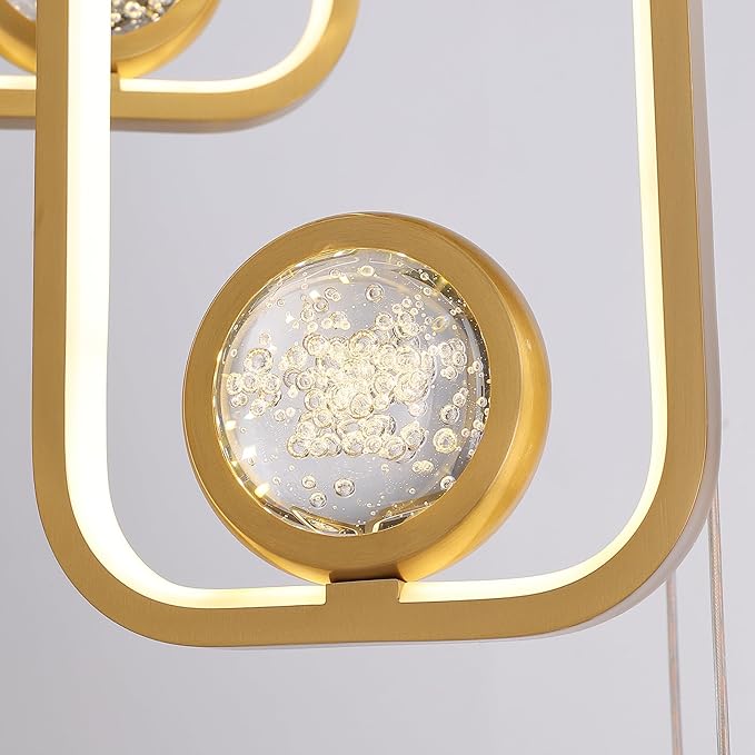 Modern Staircase Chandelier Modern LED Chandelier Gold Entryway High Ceiling Light 10 Lights Gold Crystal Light Fixture for Staircase Foyer Entryway Living Room