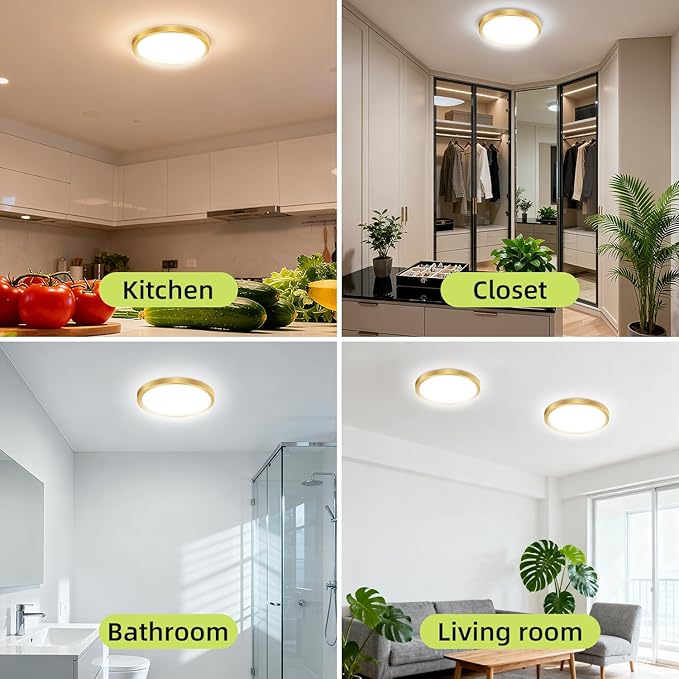 hepside 1PACK Flush Mount LED Ceiling Light Fixture 5CCT 7Inch 15W & 100W Equivalent Closet Light Fixture,Small Round Slim Surface Ceiling Lamp for Hallway,Bathroom,Bedroom,Kitchen,Interior