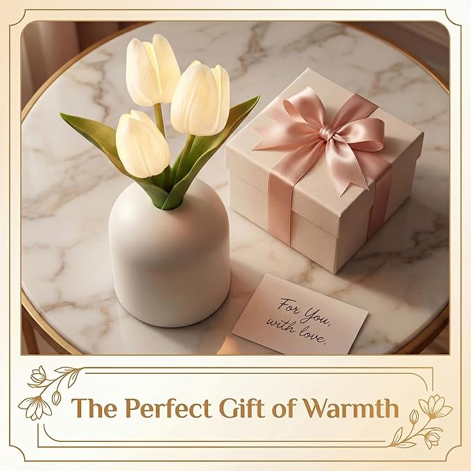 Birthday Gifts for Women/Mom Table Lamp, 3 Color Crystal Flower Bedside Lamps Infinitely Dimming with USB Charge Small Night Light,Nightstand Touch Lamp for Bedroom (S-White)