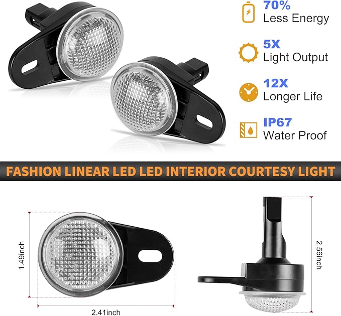 POPMOTORZ Blue LED Interior Courtesy Light Footwell Lights Under Dashboard Courtesy Floor Lamp Compatible for Dodge RAM,Durango,Nitro, Jeep Wrangler,Liberty,Grand Cherokee Under Dash Lighting 2 Pcs