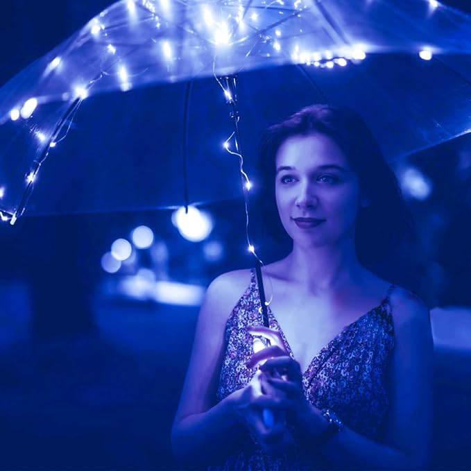 4 Pack Blue Fairy Lights Battery Operated with Remote, Waterproof 20FT 60LED Cuttable Twinkle Lights with Timer Indoor Outdoor, String Light for Bedroom, Classroom, Wedding, DIY, Christmas Décor