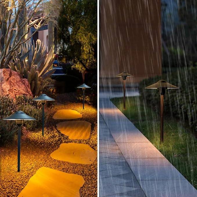 Low Voltage Path Lights Aluminum Pathway Lights Driveway Light | Walkway Sidewalk Driveway,Replaceable 3W G4 LED Bulb Warm White Textured Black Finish Pack of 2