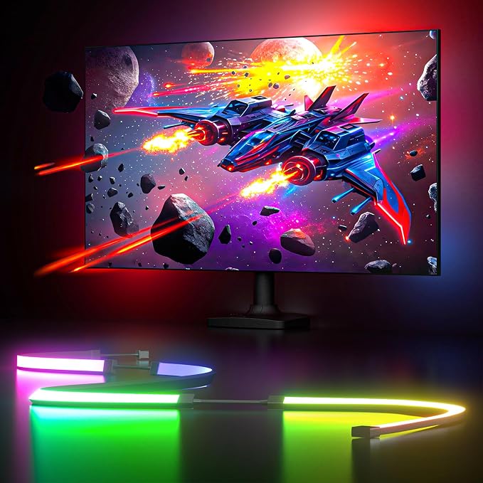 MIHEAL Gaming Monitor Light, Backlight with Screen Color sync Effect for 24inch Computer Monitor, Compatible with Windows