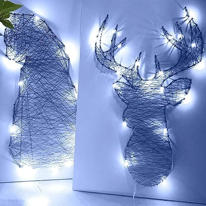 WSgift 2 Pack 20 Feet 60 Cold White Led Fairy Lights Battery Operated with Remote Control Timer Waterproof Silver Copper Wire Twinkle String Lights for Party Bedroom Wedding Christmas Decorations