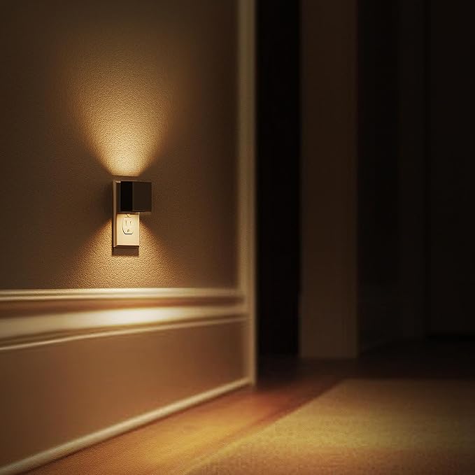 L LOHAS LED Night Light,Night Lights Plug into Wall,[2-Pack] | Dusk to Dawn Sensor,Brightness Adjustable,3000K Soft White,Plug in Nightlight for Adults Bathroom Hallway Kitchen