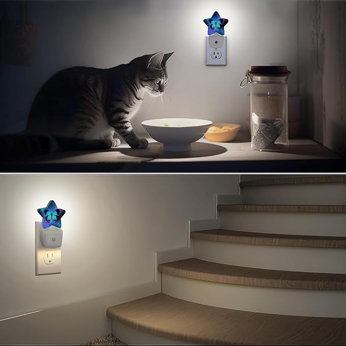 Blue Butterfly Night Light,Dusk to Dawn Smart Sensor Nightlight for Bedroom Bathroom Kitchen Hallway Stairs Hallway,Plug-in,Energy Efficient Decor Desk Lamp Gifts