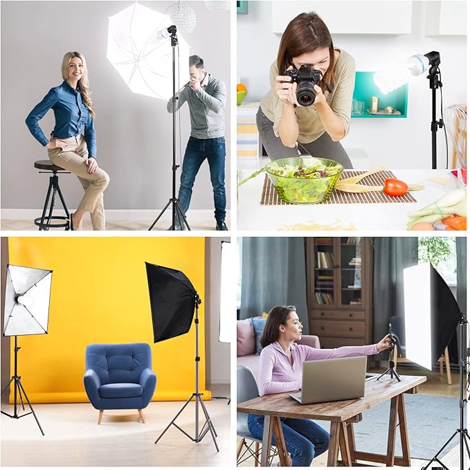 2 x 135W Photography Light Bulb 5500K E27 Socket CFL Softbox Bulb for Photography Photo Video Studio Lighting