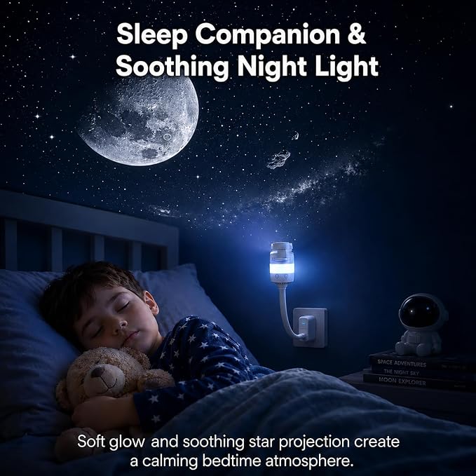 Galaxy Projector Night Light, USB Star Projector for Bedroom Ceiling | 2-in-1 Adjustable Nebula & Starry Sky Lamp, Flexible Gooseneck Design, Portable Space Projector for Kids Adults Room Decor