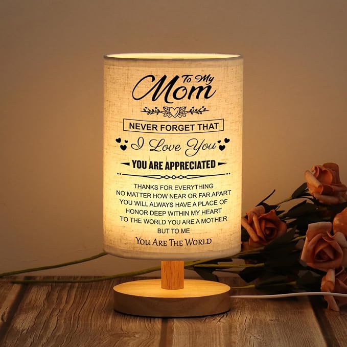 WSYEAR Birthday Gifts for mom from Son-Table Lamp Mom Gifts from Daughter for Mother Night Light Present for Mom Mothers Day Valentines Day Christmas