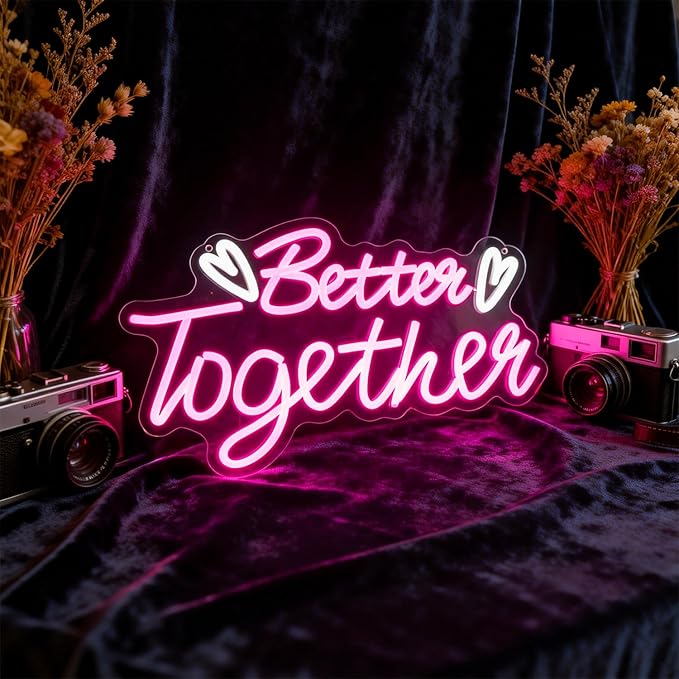 Neon Sign Led Neon Lights Neon Signs for Wall Decor USB Powered Led Neon Signs for Room Decoration (Better Together)